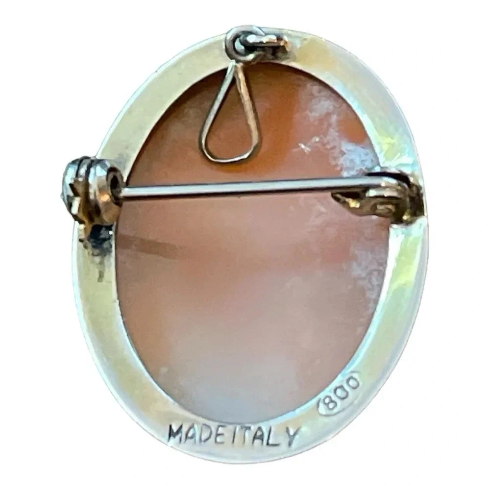 Left-Facing Nude Ceres Shell Cameo Sterling Silver Brooch/Pendant